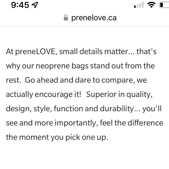 PreneLove neoprene tote and wristlet bag set, new with tags and dust bag - Picture 6 of 12